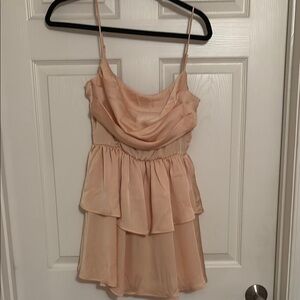 lucy in the sky peach mini dress